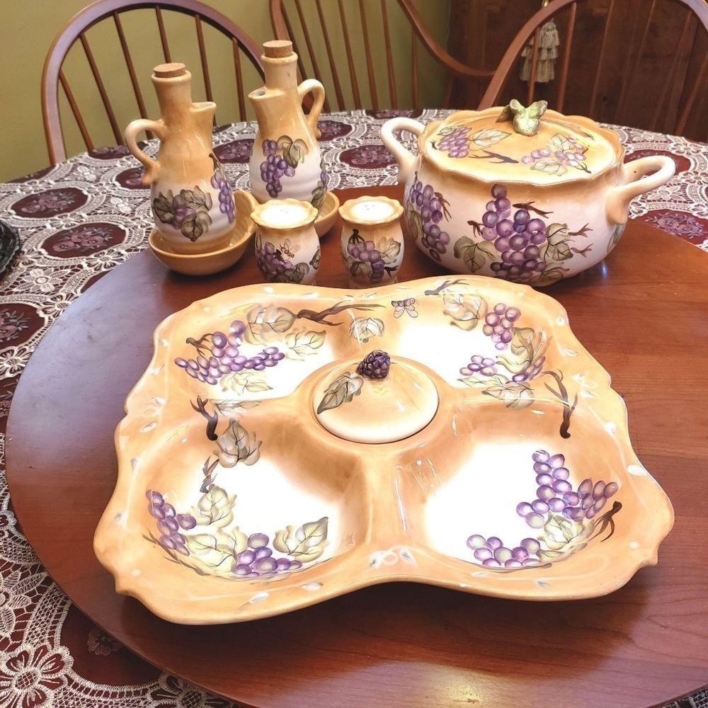 Appetizer Platter & Soup Tourane & Cruets Set & Salt/Pepper shakers Ambiance Col